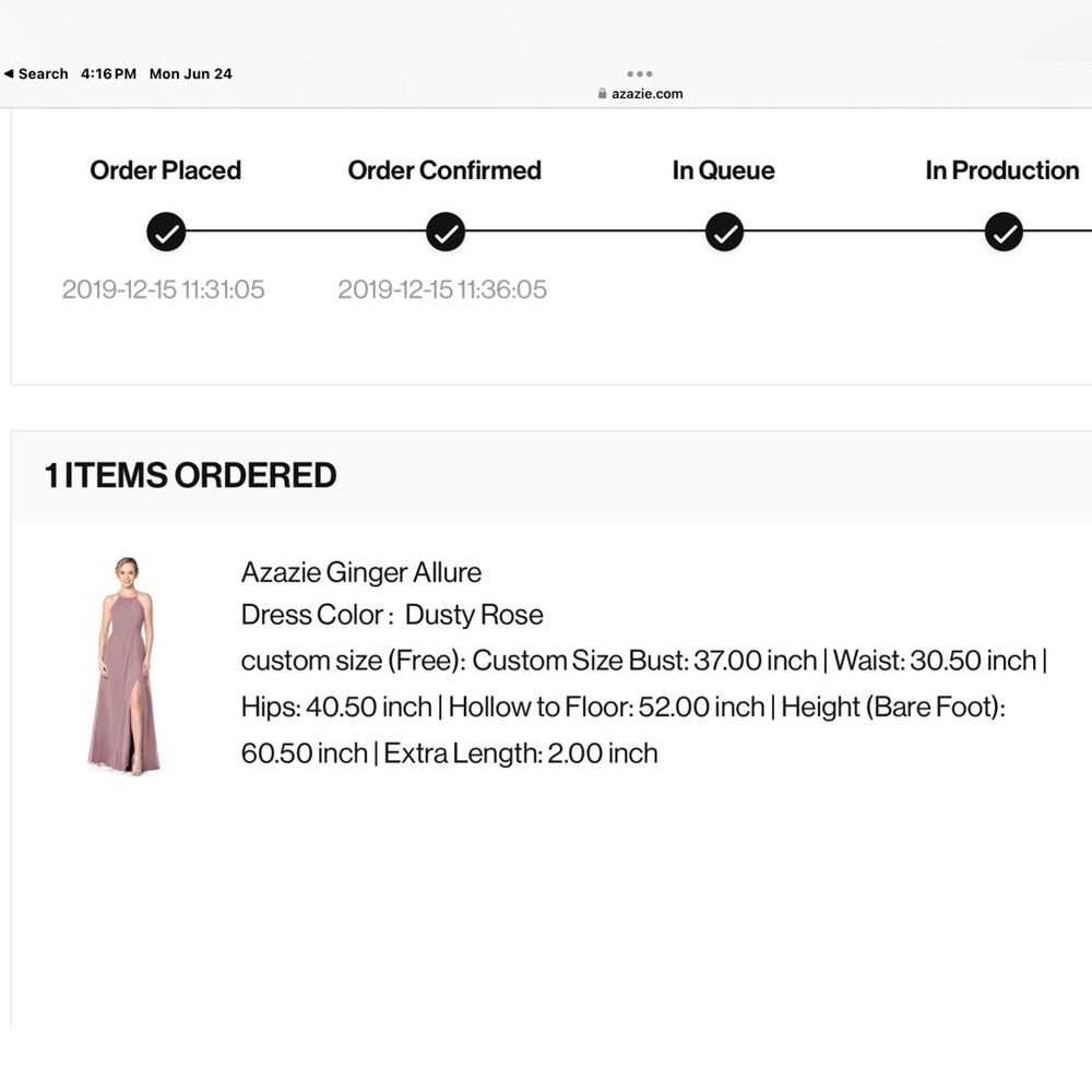 Azazie Bridesmaids Dress (Dusty Rose)